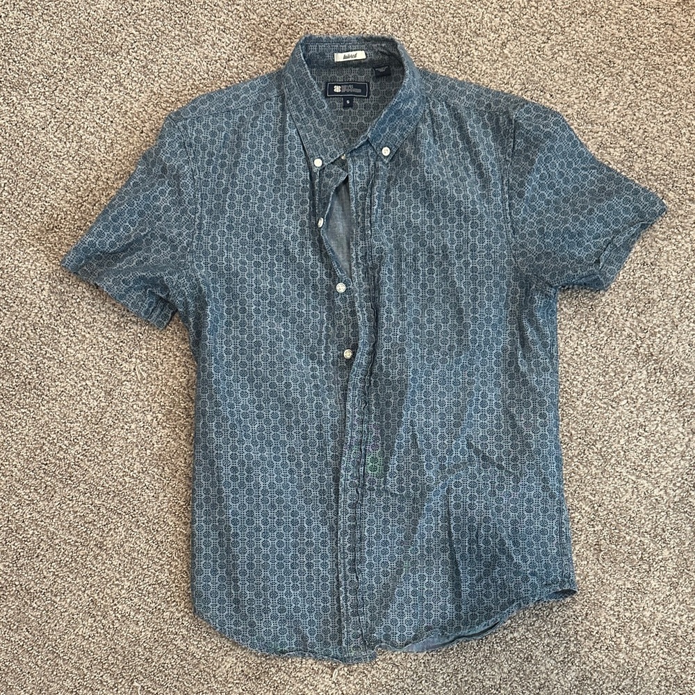 Reyn Spooner Blue Patterned Casual Shirt